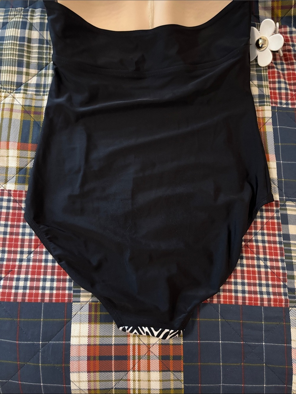 Black & White Chevron One-Piece Swimsuit - Picture 4 of 6